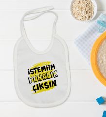 BK Kids İstemiim Fenalık Çıksın Tasarımlı Beyaz Bebek Mama Önlüğü-1