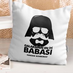 Kişiye Özel Dekoratif Beyaz Yastık (Babalar Günü Temalı) 14-T