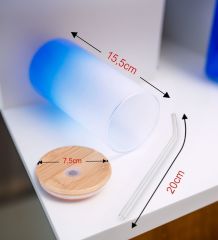 BK Gift Esprili Tasarım Kırmızı Renk Pipetli Buzlu Cam Bardak 600ml - 10, Arkadaşa Hediye, Doğum Günü Hediyesi