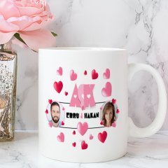Kişiye Özel Aşk Tasarımlı Beyaz Kupa Bardak - 2