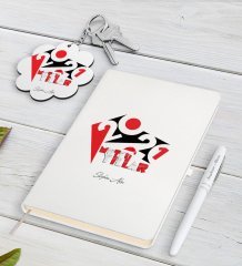 BK Gift Kişiye Özel 2023 Mutlu Yıllar Beyaz Defter Kalem ve Anahtarlık Hediye Seti-13