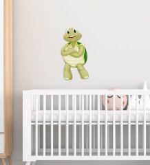 BK Gift Sevimli Kaplumbağa Tasarımlı Çocuk Odası Ahşap Duvar Süsü-2
