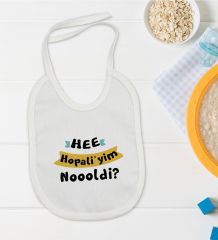 BK Kids Hopaliyim Tasarımlı Beyaz Bebek Mama Önlüğü-1