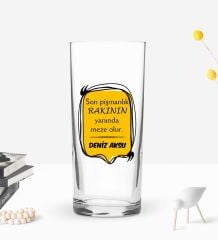 BK Gift Kişiye Özel İsimli DTF Rakı Sözleri Mottolu Rakı Bardağı-13, Arkadaşa Hediye, Sevgiliye Hediye