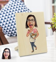 Kişiye Özel Ev Hanımı Anne Karikatürlü Dekoratif Ahşap Çerçeve Model 3