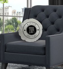 Kişiye Özel İsimli Made İn Tasarımlı Yuvarlak Dekoratif Kırlent Yastık-1