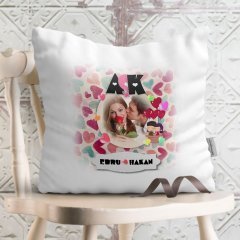 Kişiye Özel Aşk Tasarımlı Beyaz Yastık - 3