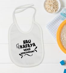 BK Kids Hau Kafaya Tasarımlı Beyaz Bebek Mama Önlüğü-1