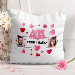Kişiye Özel Aşk Tasarımlı Beyaz Yastık - 2