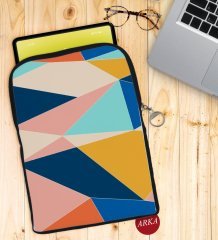 BK Gift Modern Art Tasarımlı Taşınabilir Koruyucu Tablet Kılıfı & Organizer Çanta - Siyah-2
