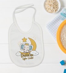 BK Kids Kişiye Özel Uyku Vakti Tasarımlı Bebek Mama Önlüğü - Model 1