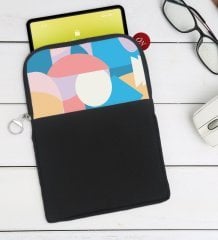 BK Gift Modern Art Tasarımlı Taşınabilir Koruyucu Tablet Kılıfı & Organizer Çanta - Siyah-1