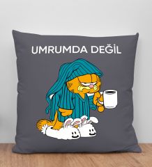 BK Gift Umrumda Değil Tasarımlı Antrasit Kırlent Yastık, Arkadaşa Hediye, Ev Dekorasyonu, Ev Hediyesi-1