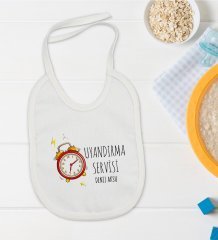 BK Kids Kişiye Özel Uyandırma Servisi Tasarımlı Bebek Mama Önlüğü - Model 1