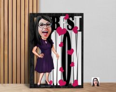 BK Gift Kişiye Özel Anneler Günü Karikatürlü 3D Ahşap Tablo, Anneye Hediye, Anneler Günü Hediyesi-8