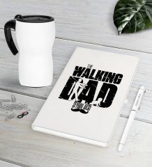 Kişiye Özel The Walking Dad Beyaz Defter Kalem Termos Mug Seti-2