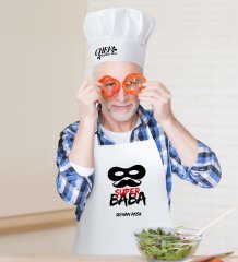 Kişiye Özel Süper Baba Erkek Mutfak Önlüğü ve Aşçı Şapkası Seti-4
