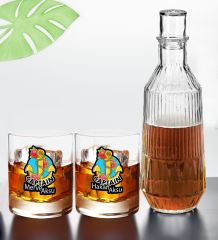 BK Gift Kişiye Özel İsimli DTF Kaptan Tasarımlı İkili Viski Kadehi ve Karaf Seti-2, Arkadaşa Hediye, Sevgiliye Hediye