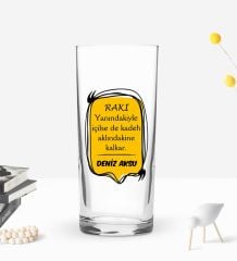 BK Gift Kişiye Özel İsimli DTF Rakı Sözleri Mottolu Rakı Bardağı-9, Arkadaşa Hediye, Sevgiliye Hediye