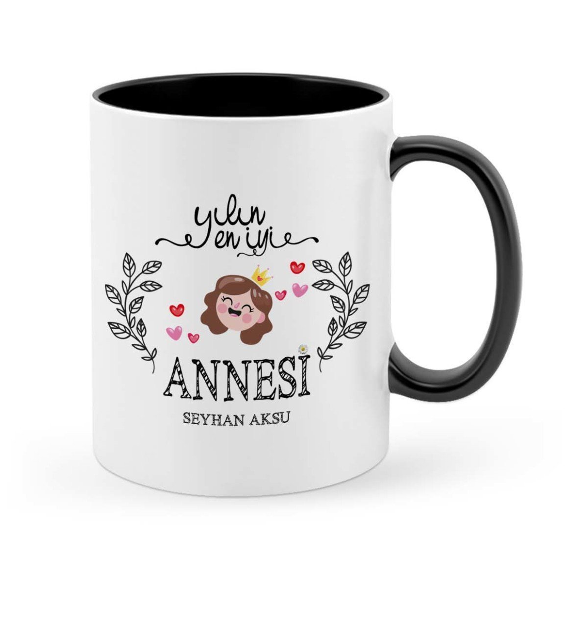 Kişiye Özel Yılın En İyi Annesi Siyah Kupa Bardak - 2