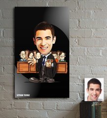 Kişiye Özel Bay Avukat Karikatür Ahşap Tablo - 2