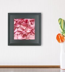 BK Gift Pembe Çiçek Tasarımlı Ahşap Çerçeveli Taş Duvar Dekoru-2