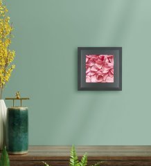 BK Gift Pembe Çiçek Tasarımlı Ahşap Çerçeveli Taş Duvar Dekoru-2