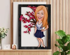 BK Gift Kişiye Özel Anneler Günü Karikatürlü 3D Ahşap Tablo, Anneye Hediye, Anneler Günü Hediyesi-7