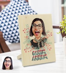 Kişiye Özel Canım Annem Karikatürlü Dekoratif Ahşap Çerçeve