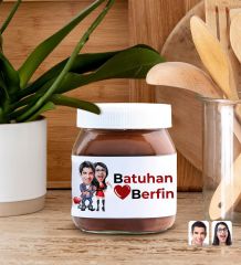 BK Gift Sevgiliye Özel Karikatürlü Hediye Seti-7, Sevgililer Günü Hediyesi, Yıl Dönümü Hediyesi, Nutella 400gr., Doğum Günü Hediyesi