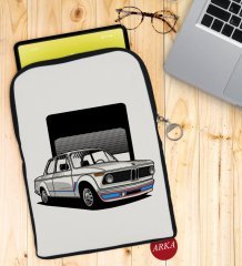 BK Gift Klasik Araç Tasarımlı Taşınabilir Koruyucu Tablet Kılıfı & Organizer Çanta - Siyah-11