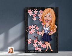 BK Gift Kişiye Özel Anneler Günü Karikatürlü 3D Ahşap Tablo, Anneye Hediye, Anneler Günü Hediyesi-6