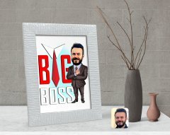 Kişiye Özel Erkek Big Boss Karikatürlü Dekoratif Çerçeve-4
