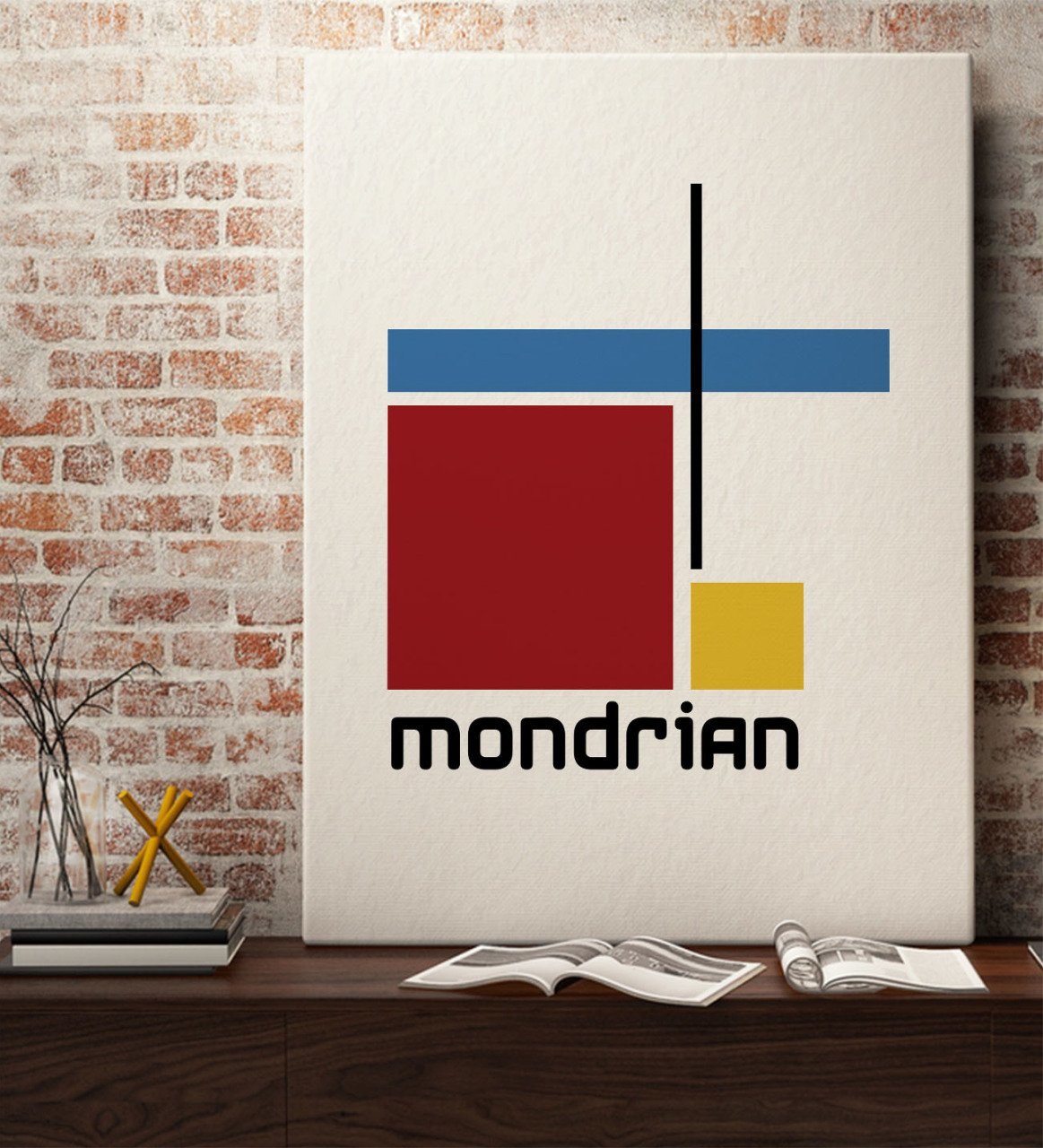 Mondrian Tasarımlı Kanvas Tablo 50x70cm