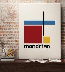Mondrian Tasarımlı Kanvas Tablo 50x70cm