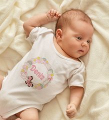 BK Kids Kişiye Özel İsimli Beyaz Bebek Body Zıbın ve Kız Bebek Künyesi Hediye Seti-35