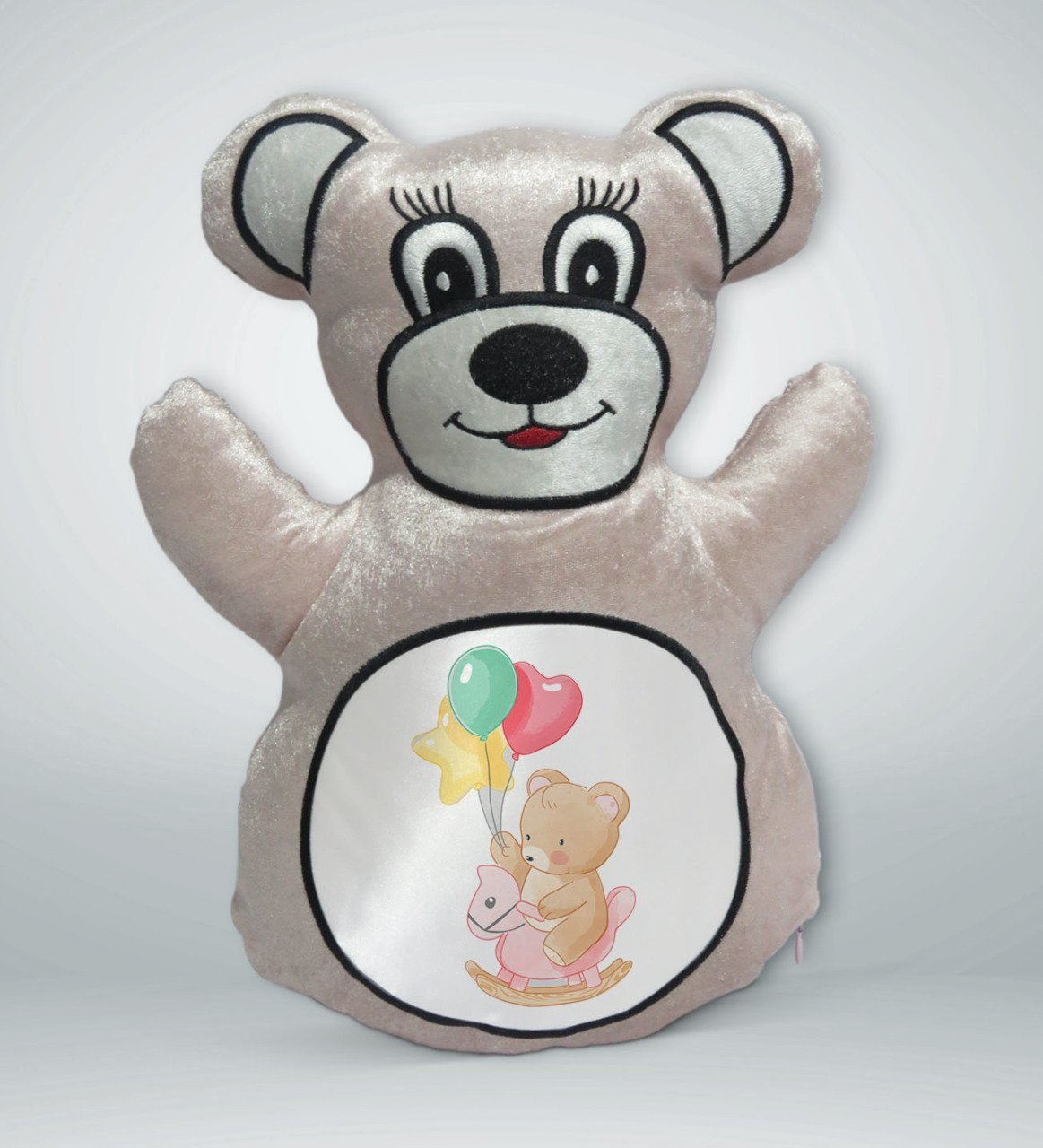 BK Gift Tatlı Ayıcık Tasarımlı Krem Ayıcık Yastık-2