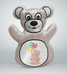 BK Gift Tatlı Ayıcık Tasarımlı Krem Ayıcık Yastık-2