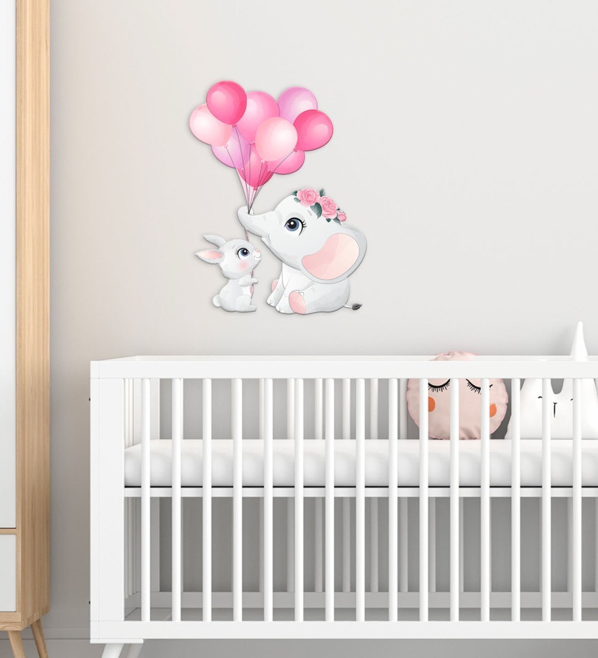 BK Gift Sevimli Fil Tasarımlı Çocuk Odası Ahşap Duvar Süsü-8