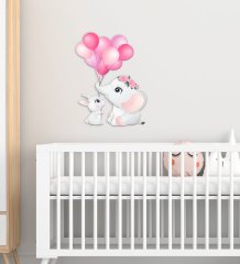 BK Gift Sevimli Fil Tasarımlı Çocuk Odası Ahşap Duvar Süsü-8
