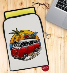 BK Gift Klasik Araç Tasarımlı Taşınabilir Koruyucu Tablet Kılıfı & Organizer Çanta - Siyah-10