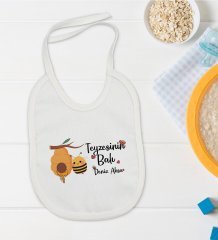 BK Kids Kişiye Özel Teyzesinin Balı Tasarımlı Bebek Mama Önlüğü - Model 1
