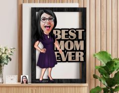 BK Gift Kişiye Özel Anneler Günü Karikatürlü 3D Ahşap Tablo, Anneye Hediye, Anneler Günü Hediyesi-5