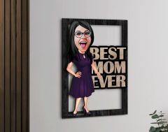 BK Gift Kişiye Özel Anneler Günü Karikatürlü 3D Ahşap Tablo, Anneye Hediye, Anneler Günü Hediyesi-5