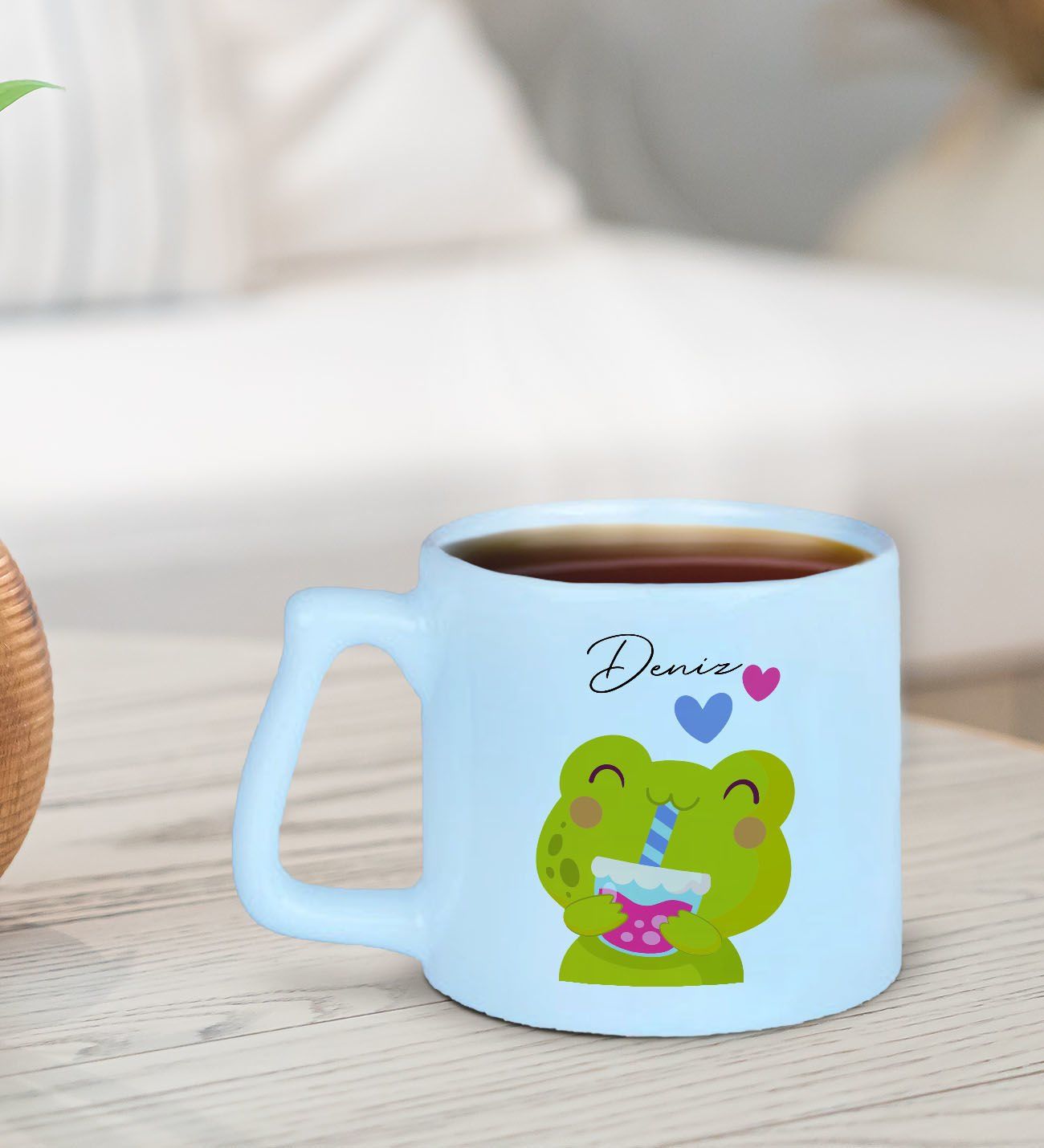 BK Gift Kişiye Özel İsimli Pastel Mavi Middle Kupa Bardak-17, Arkadaşa Hediye, Ev Hediyesi, Doğum Günü Hediyesi, Ofis Hediyesi