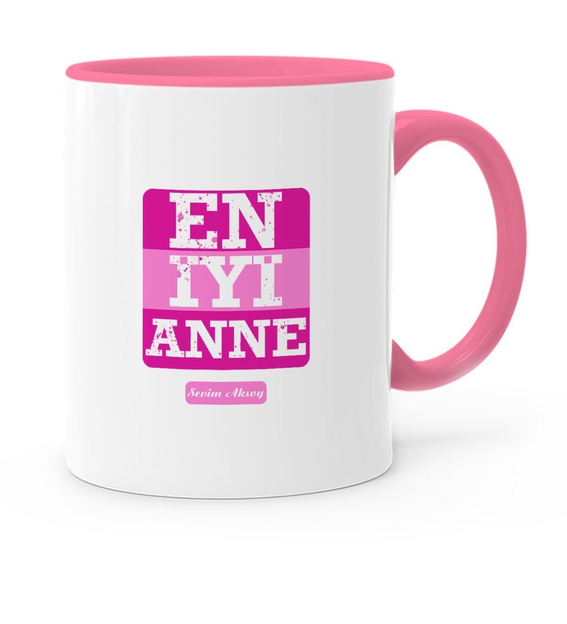 Kişiye Özel En İyi Anne Pembe Kupa Bardak - 1