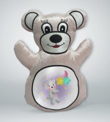 BK Gift Tatlı Ayıcık Tasarımlı Krem Ayıcık Yastık-1