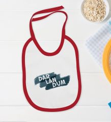 BK Kids Darlandum Tasarımlı Kırmızı Bebek Body Zıbın ve Mama Önlüğü Hediye Seti-1
