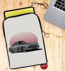 BK Gift Klasik Araç Tasarımlı Taşınabilir Koruyucu Tablet Kılıfı & Organizer Çanta - Siyah-9