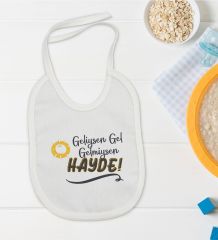 BK Kids Geliysen Gel Tasarımlı Beyaz Bebek Mama Önlüğü-1
